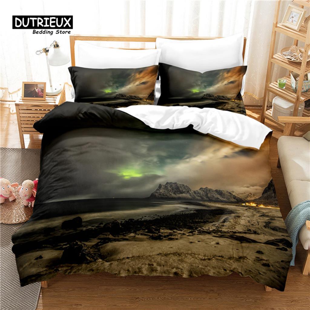 

Комплект пододеяльников из 3 предметов, Красочный комплект постельного белья «Аврора», Мягкий, удобный, дышащий пододеяльник, Для декора спальни, гостевой комнаты EU single(135x200cm)