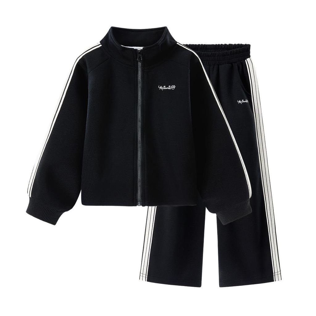 Φθινοπωρινό Αθλητικό Σετ για Κορίτσια Slim-Fit με Χρωματικές Μπλοκ - Άνετο Δύο Τεμαχίων με Πλαϊνές Ρίγες για Μεγάλα Παιδιά