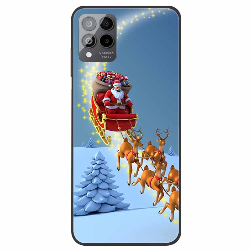 For T-Mobile REVVL 6 5G Case Christmas Soft Silicone TPU Phone Back Cover Case for T-Mobile Revvl 6 Pro 5G Santa Claus Elk Funda