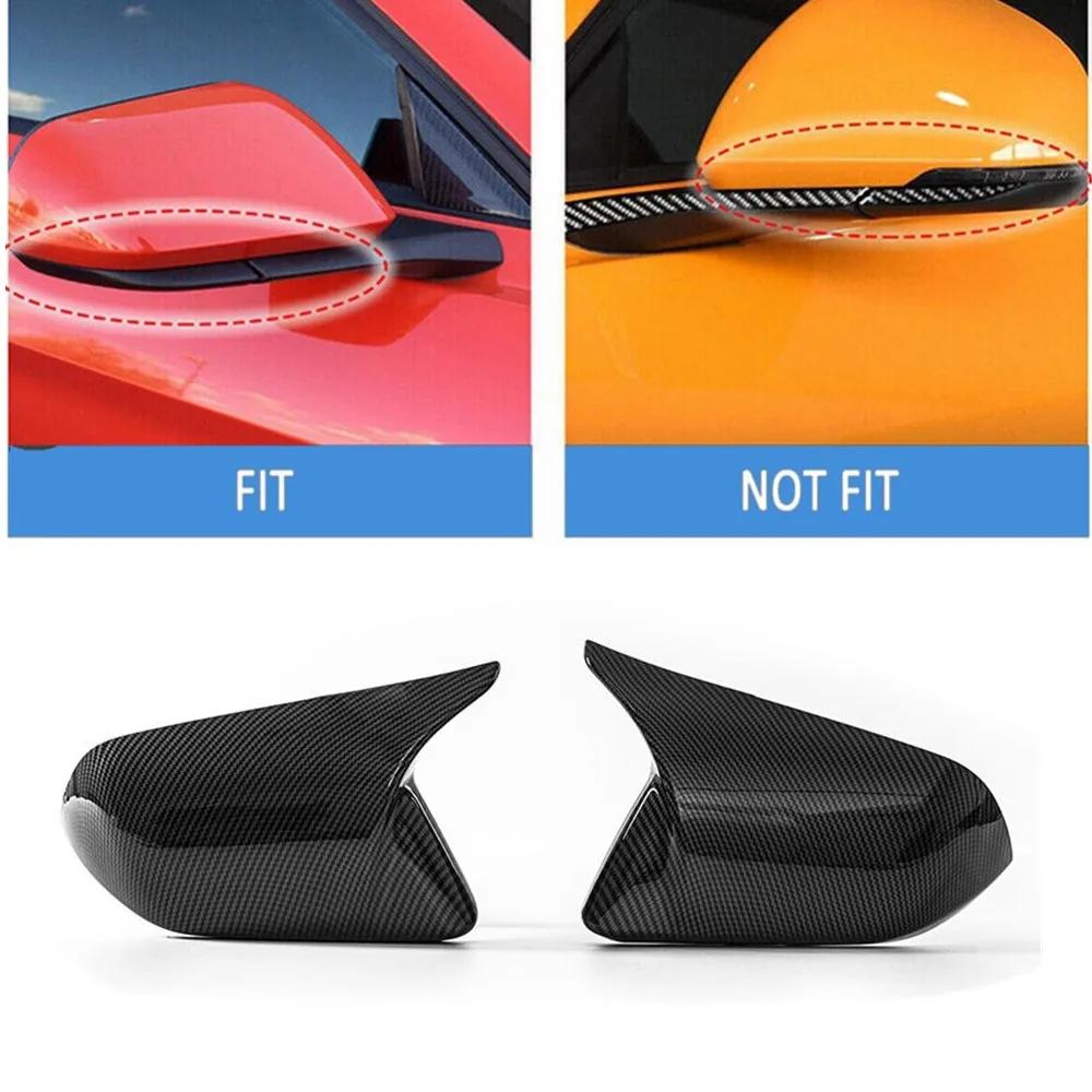 For US Ford Mustang 2015- ABS Car Rearview Side Mirror Cover Wing Cap Exterior Door Housing Shell Trim Adhesive Sticker