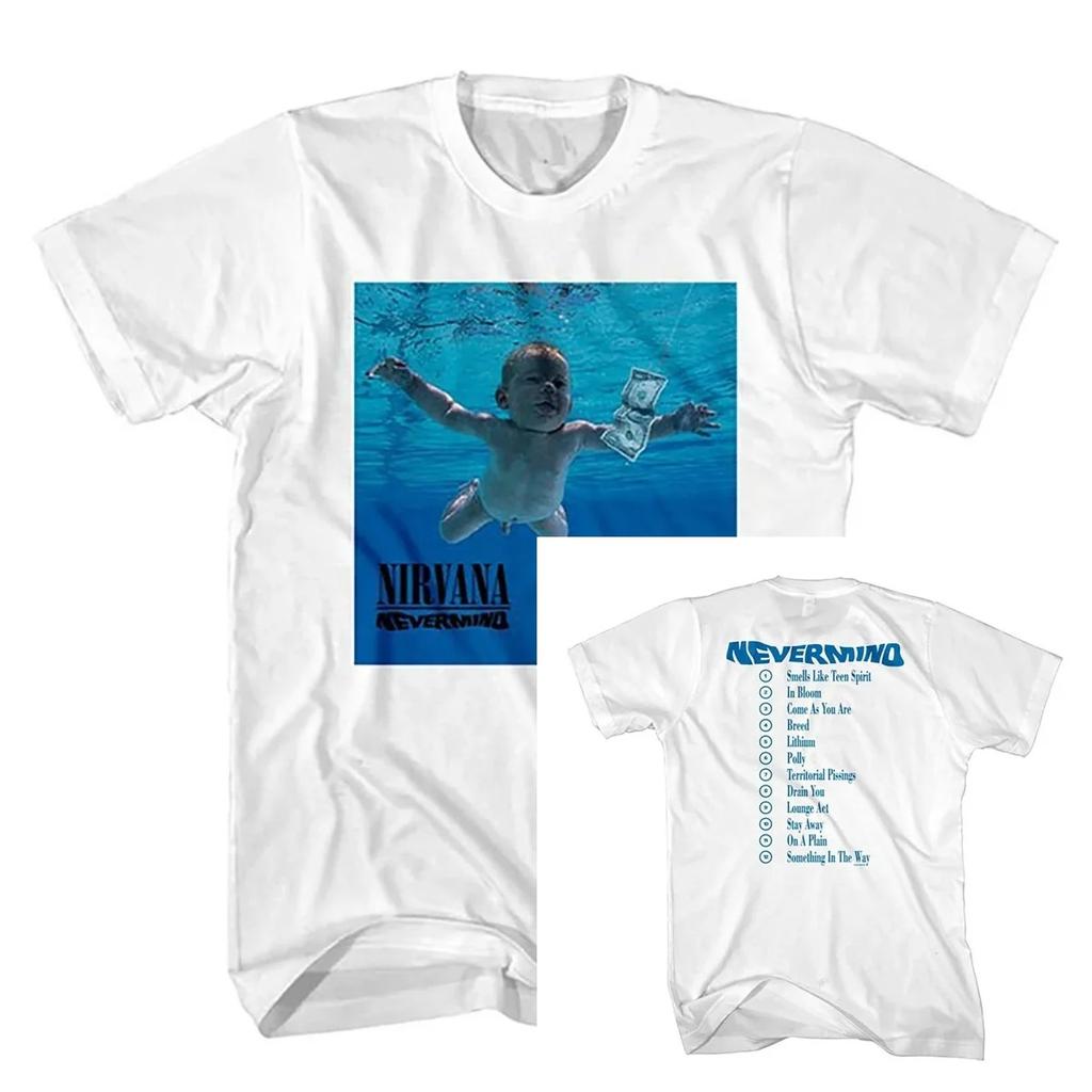 Nirvana Groupe de Rock Album Classique Affiche Impression Graphique T-shirt en Coton Streetwear Hip Hop Mode T-shirt Unisexe Femme Haut Lâche Surdimensionné