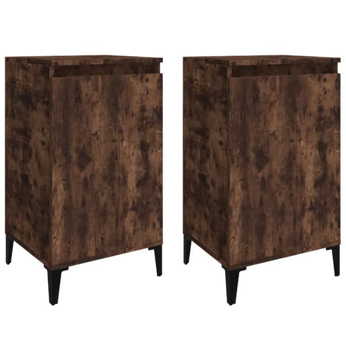 VidaXL Bedside Tables 2 Pcs Smoked Oak 40x35x70 Cm Engineered Wood 819655