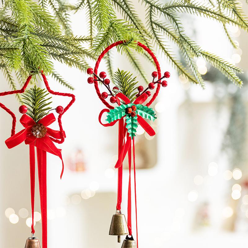 1PC Tree Bell Decorations Christmas Red Gifts 3PC Bells Home Tree Decor Holiday Hanging Pandents Party 3 Styles