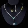 Funkelndes Strass- & Zirkon-Braut-Halsketten- und Ohrring-Set - Elegante Hochzeitsaccessoires