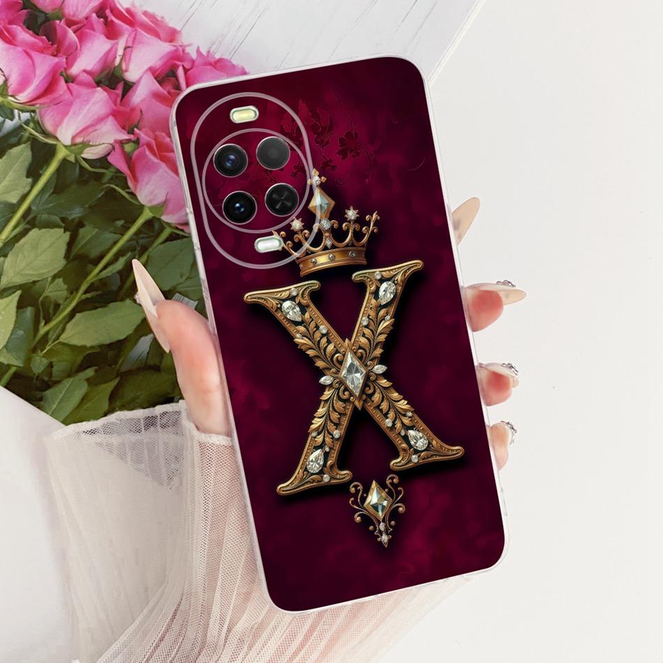 For Huawei Nova 15 15Pro Royal Crown Initial Letter Couple Phone Case For Huawei Nova15 Pro 15 Ultra Soft Silicone TPU Bumpers