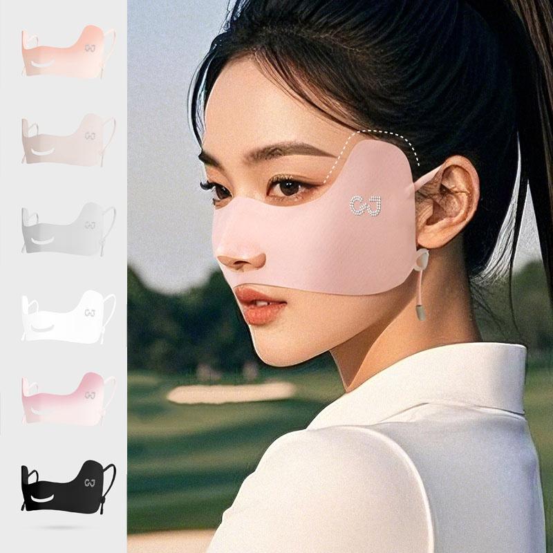 2026 Neue Eis-Seide Sonnenschutz Gesichtsmaske Damen Outdoor Sonnenschutz UV-Schutz Maske Atmungsaktives Sonnenschutzkappe für Golf Sport