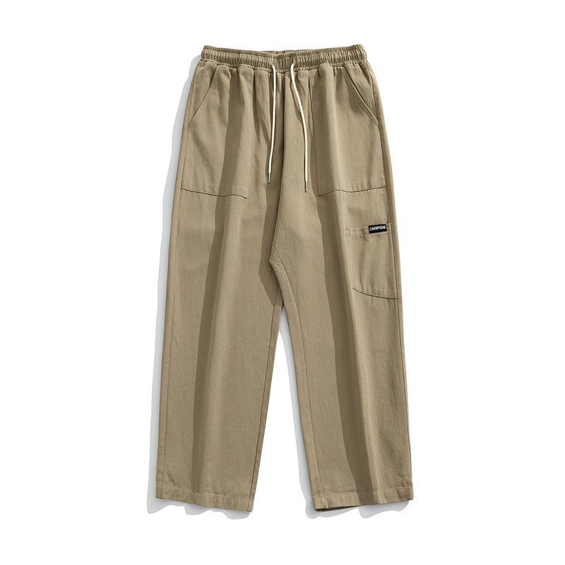 

Men s Japanese Style Cotton Work Pants - Streetwear Loose Fit, Straight Leg, Casual and Versatile for Autumn 2XL хакі