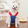 Heart Print Dog Harness Dress Cute Pet Dress Universal Denim Puppy Princess Skirt  Pet Supplies