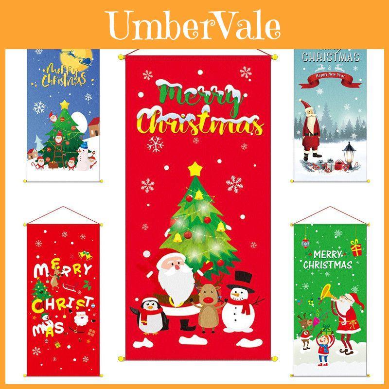 Christmas Merry Hanging Flag Decor Xmas Home Outdoor Party Decoration Window