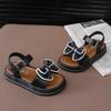 Children's Fashionable Sandals For Summer, Girls' Bow-shaped Princess Sandals. Student Outerwear With Velcro Sandals
