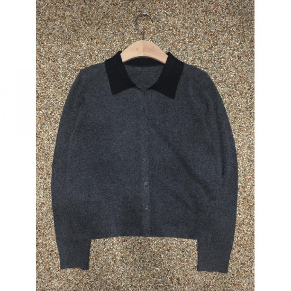 Shop   Women S Collar Button Knit Long Sleeve Cardigan Charcoal 21dS Wcd260098