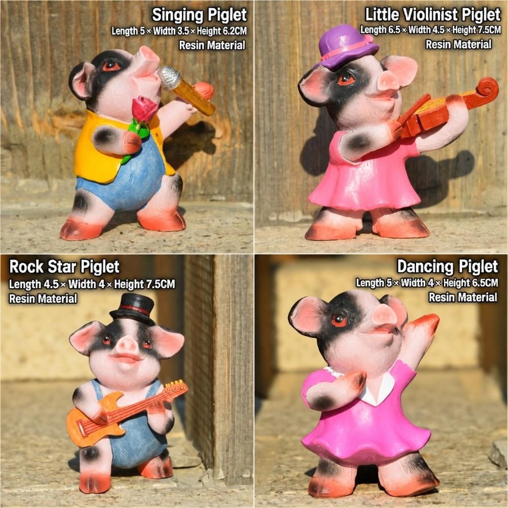 4Pcs music pigs Pig Ornaments Cute Pig Pig Decor Exquisite Pig Statue Home