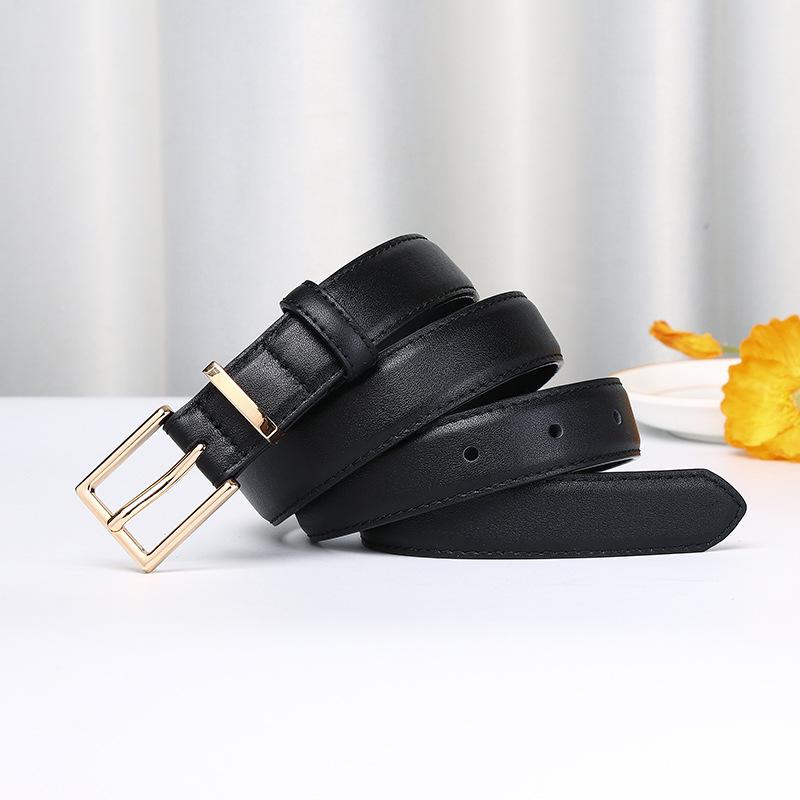 Light Luxury Simple Trend Fashion Versatile Leather Pin Buckle First Layer Cowhide High-End Women'S Belt Casual Pants Belt