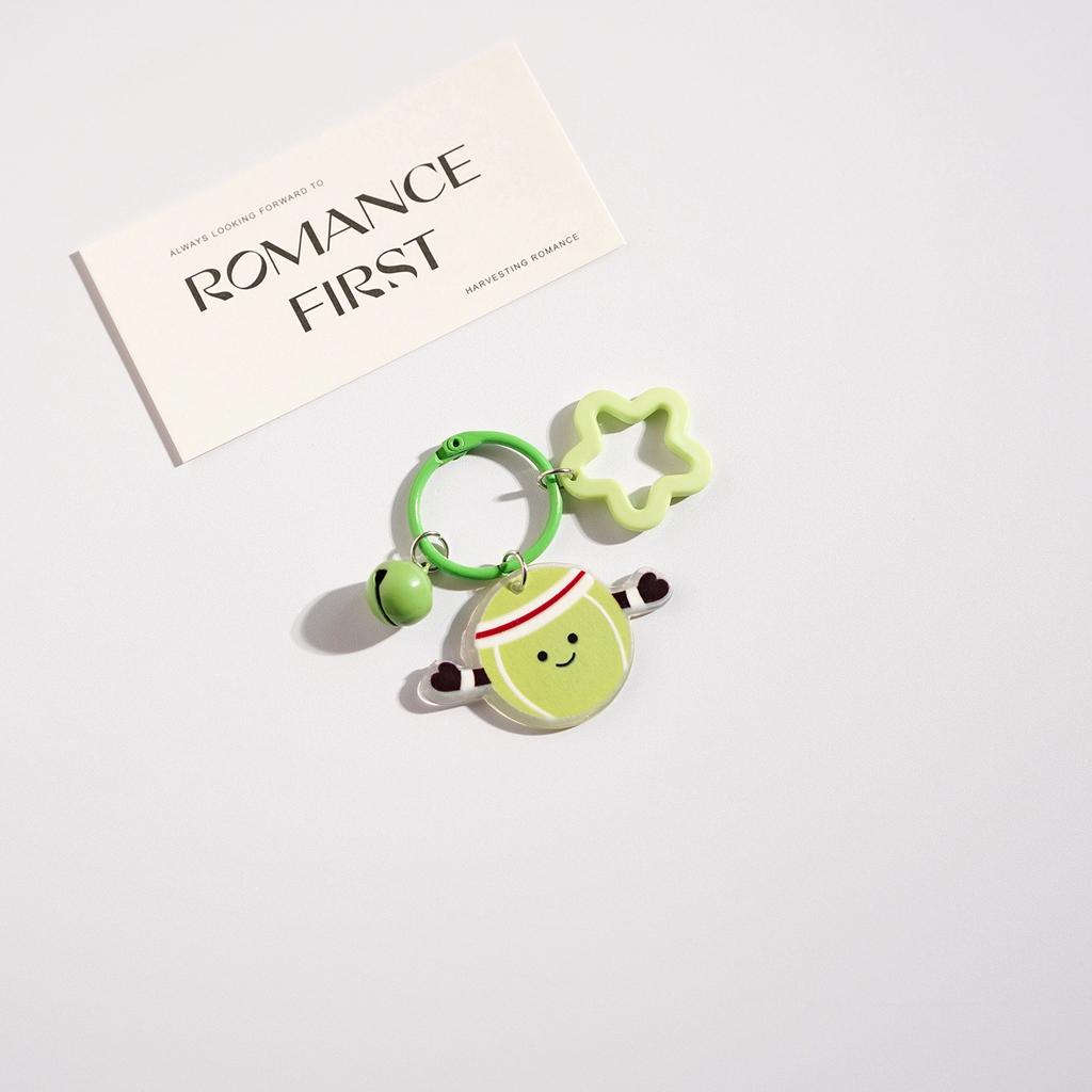 Cartoon Tennis Football Badminton Keychain For Y2k Bag Pendant Competition Activity Gifts Jewelry Decoration Accessories