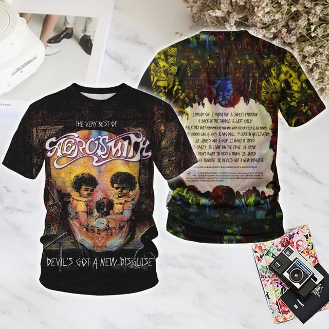 

2025 New Rock Aerosmith 3D Print T-Shirts Men Women Hip Hip Trend Short Sleeve Tees Y2k Tops Oversized Streetwear Men s Clothing XS