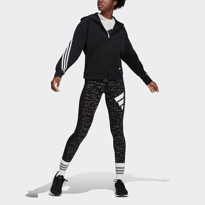 Adidas W Fi 3S Fz Hd Casual Sports Hoodie Women Jacket Black GL0339
