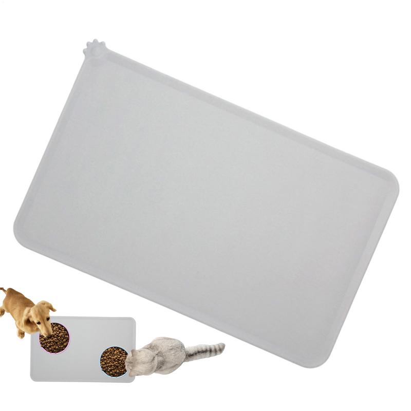18.9X11.8in Non-Slip Silicone Pet Feeding Mat Waterproof Dog Bowl Placemat Quick-Dry Cat Food Tray Mat Small Animal Accessories