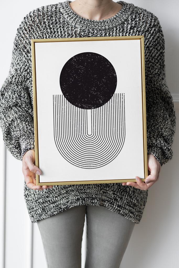 Plakat czarna abstrakcja geometria