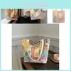 Fashionable Corduroy Canvas Tote Bag With Colorful Stripes And Large Capacity