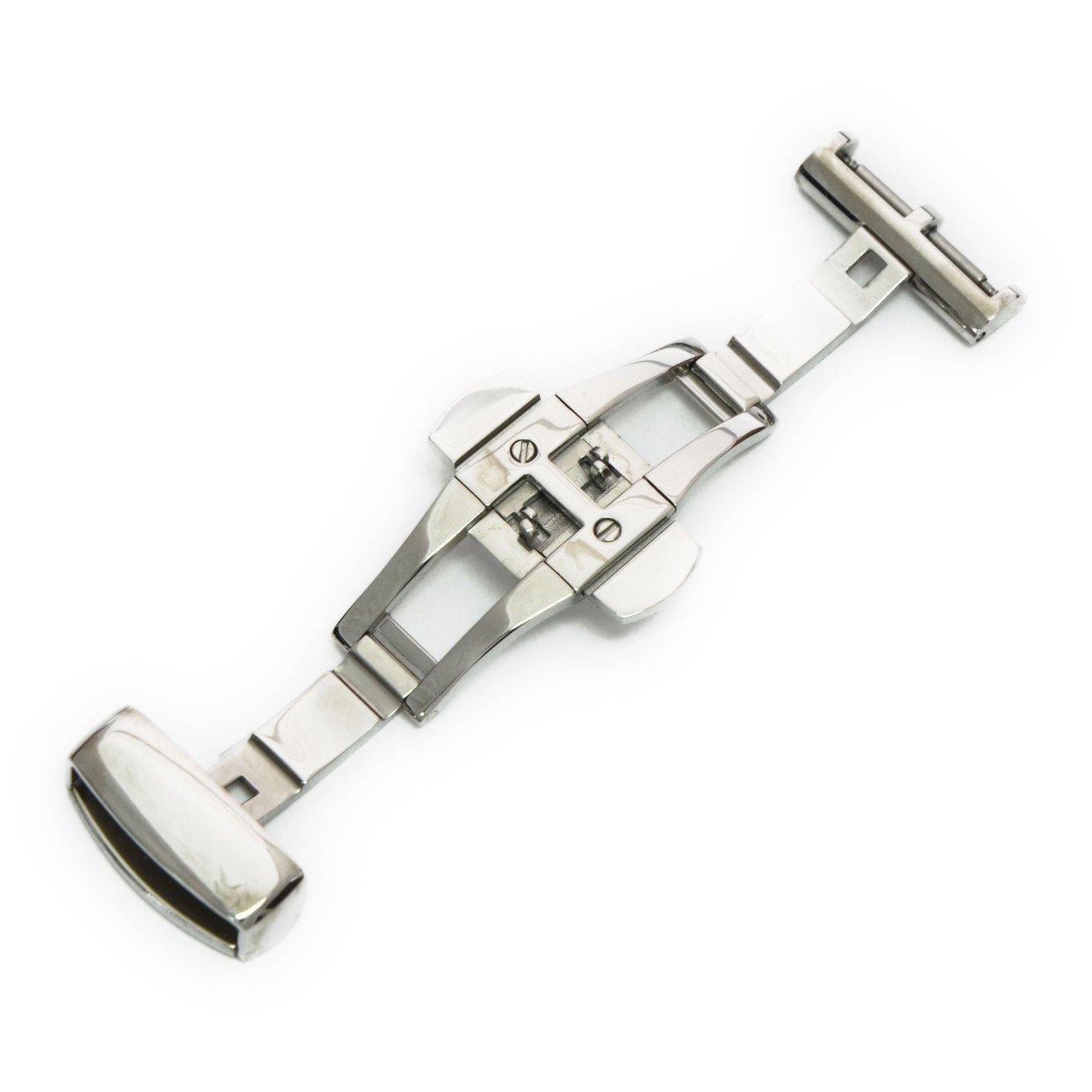 

CASSIS PBF SILVER2 Зеркальный серебристый 18 мм Складные часы с ремешком для часов на замену, кнопочной D-пряжкой, инструментом!