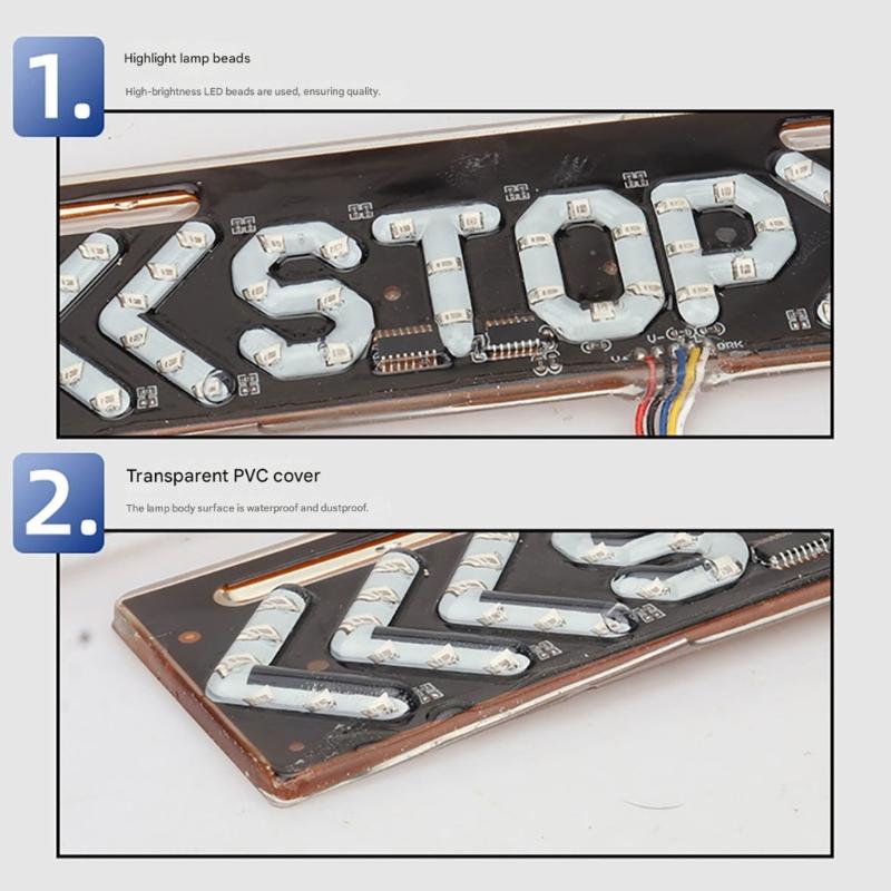 High Brightness LED Flashing Motorcycle Stop Brake Light With Arrows Turn Signal For Enhanced Safety And Style