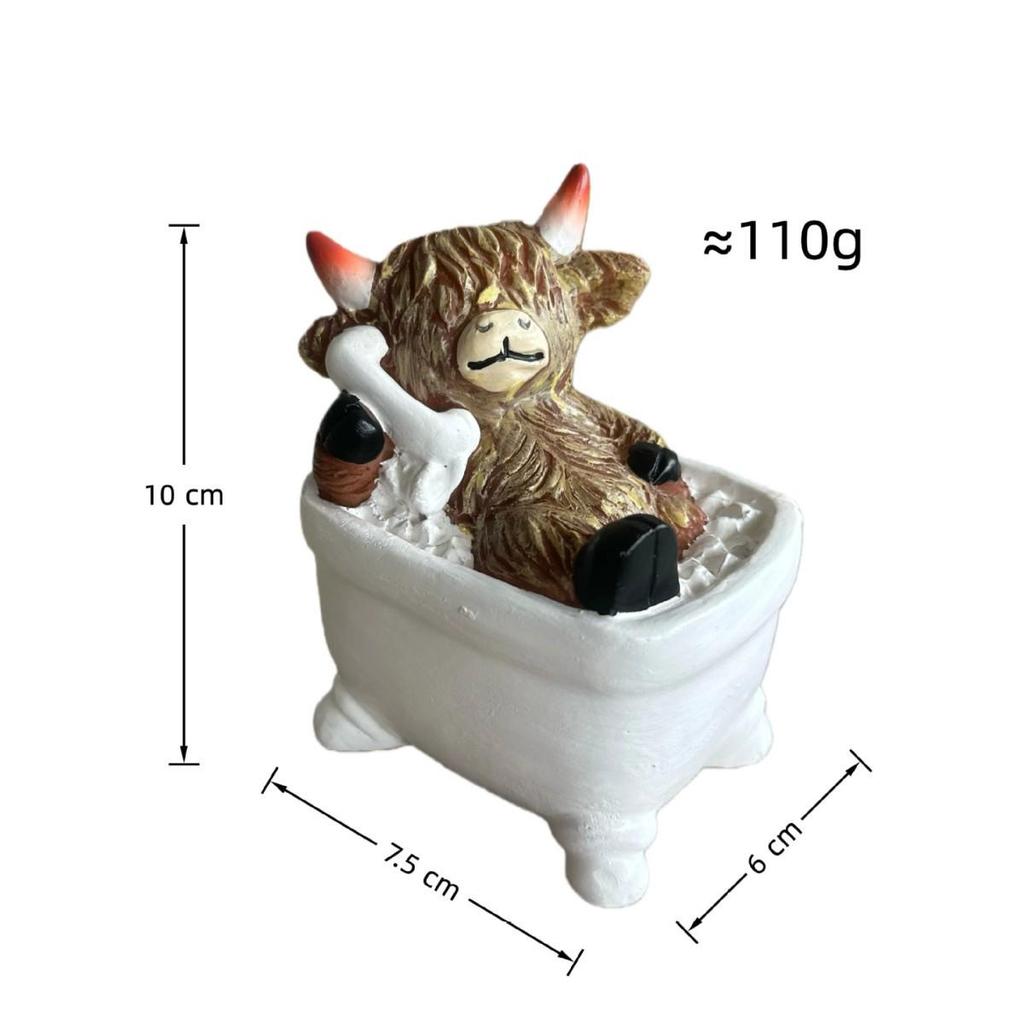 Highland Cow Resin Statue: Creative Festival Bathroom and Home Decoration Gift