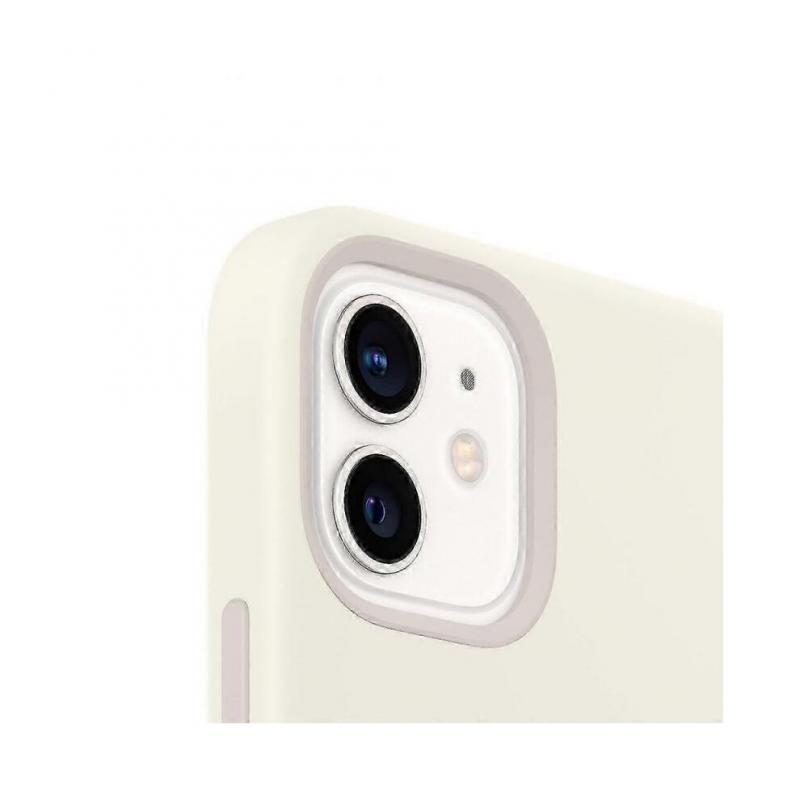 Custodia per Phone 12, 12 Pro custodia protettiva in silicone bianco MagSafe