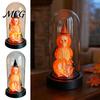 Unique Halloween Gift Decoration, Lighted Skeleton in Clear Dome Cloche with Warm Glow, Battery Year-round Decor Operated Skull Lamp Witch Hat