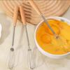 Whisk With Solid Wood Handle Kitchen Mini Stainless Steel Egg Beater Milk Whipper Whisk Wire For Beating