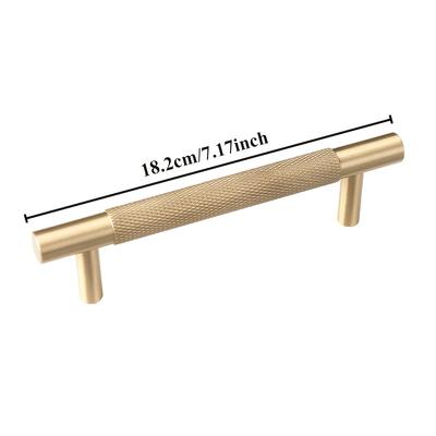 4 ks kartáčované měděné úchytky na skříňky - Pevná mosazná madla na zásuvky do kuchyně, Knoflíky na nábytek a dveře pro skříňky, ložnice