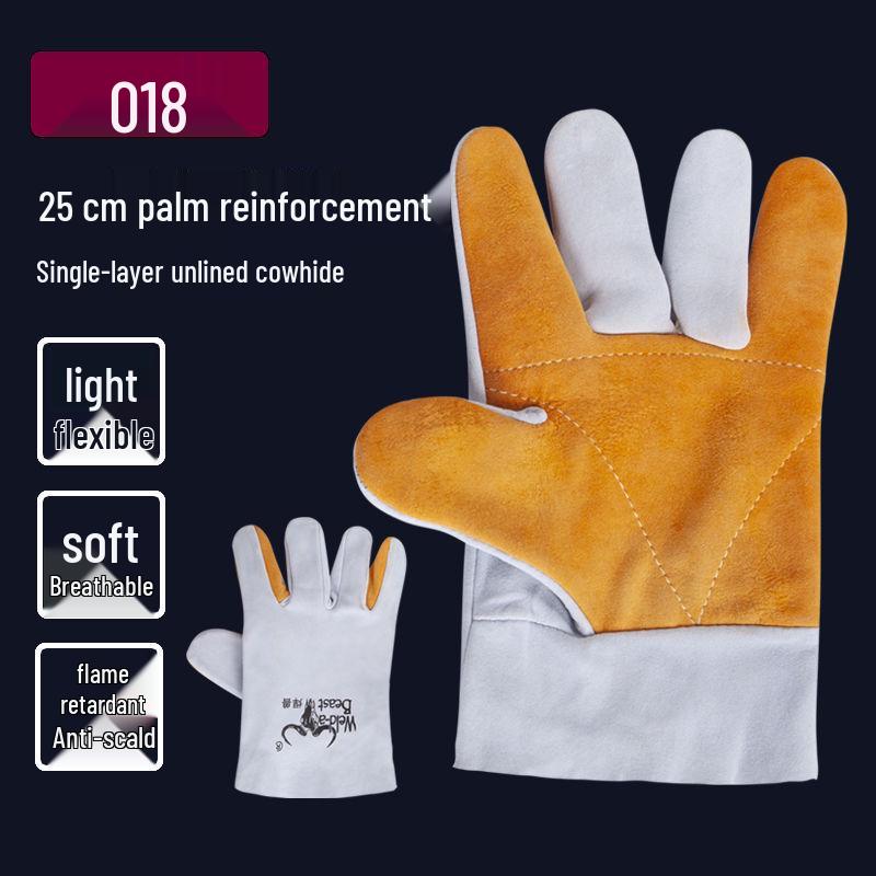 

Cowhide Welding Gloves - Durable, High Temp Resistant, Soft, Anti-Scald, Available in Long & Short Styles for Labor Protection