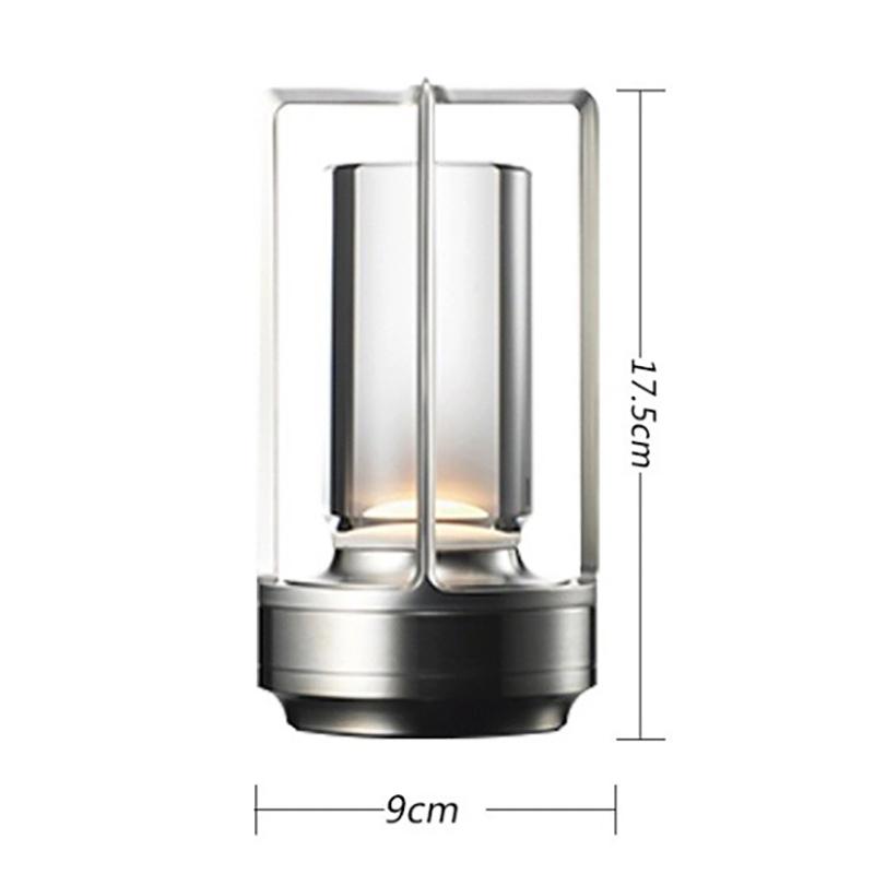 

Светодиодная беспроводная настольная лампа, перезаряжаемая, с сенсорным диммированием, ночник, ресторан, спальня, домашний декор, атмосферная лампа серебряный