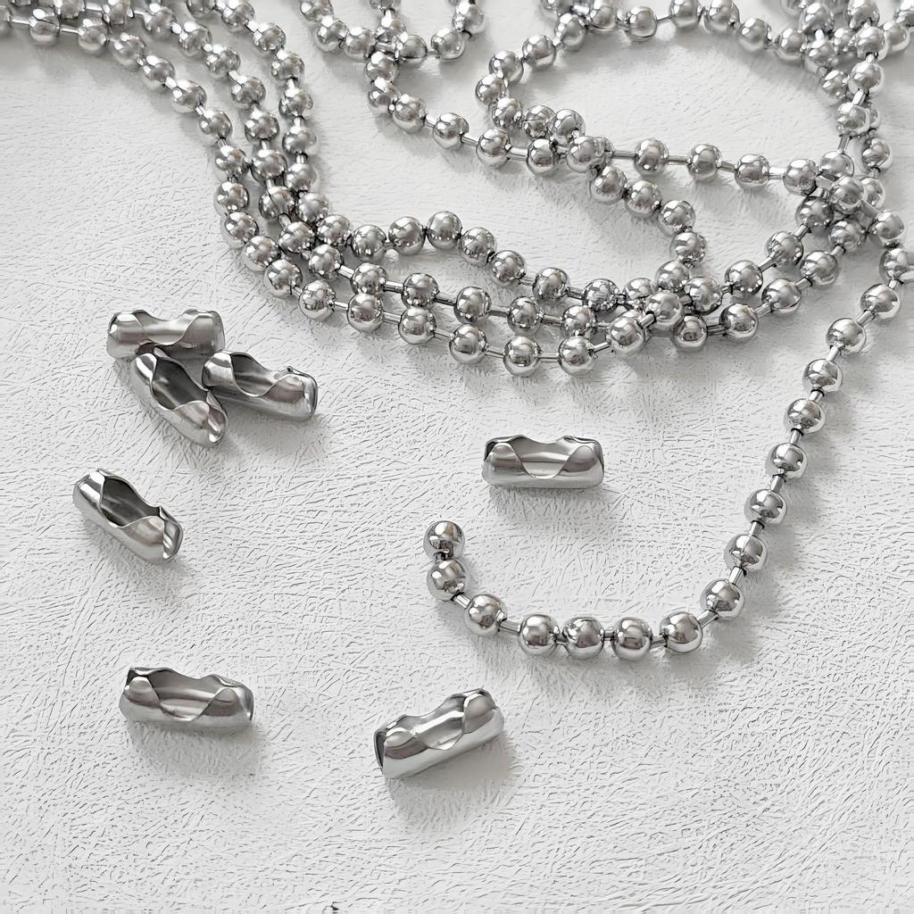 10m 304 Stainless Steel Bead Chain for Jewelry and Dog Tags