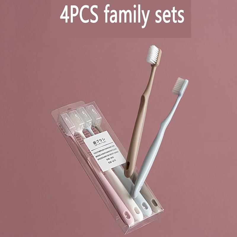 4Pcs/set Toothbrushes For Adults Manual Travel Toothbrush Set Multicolor Travel Toiletries Teeth Cleaning Oral Care