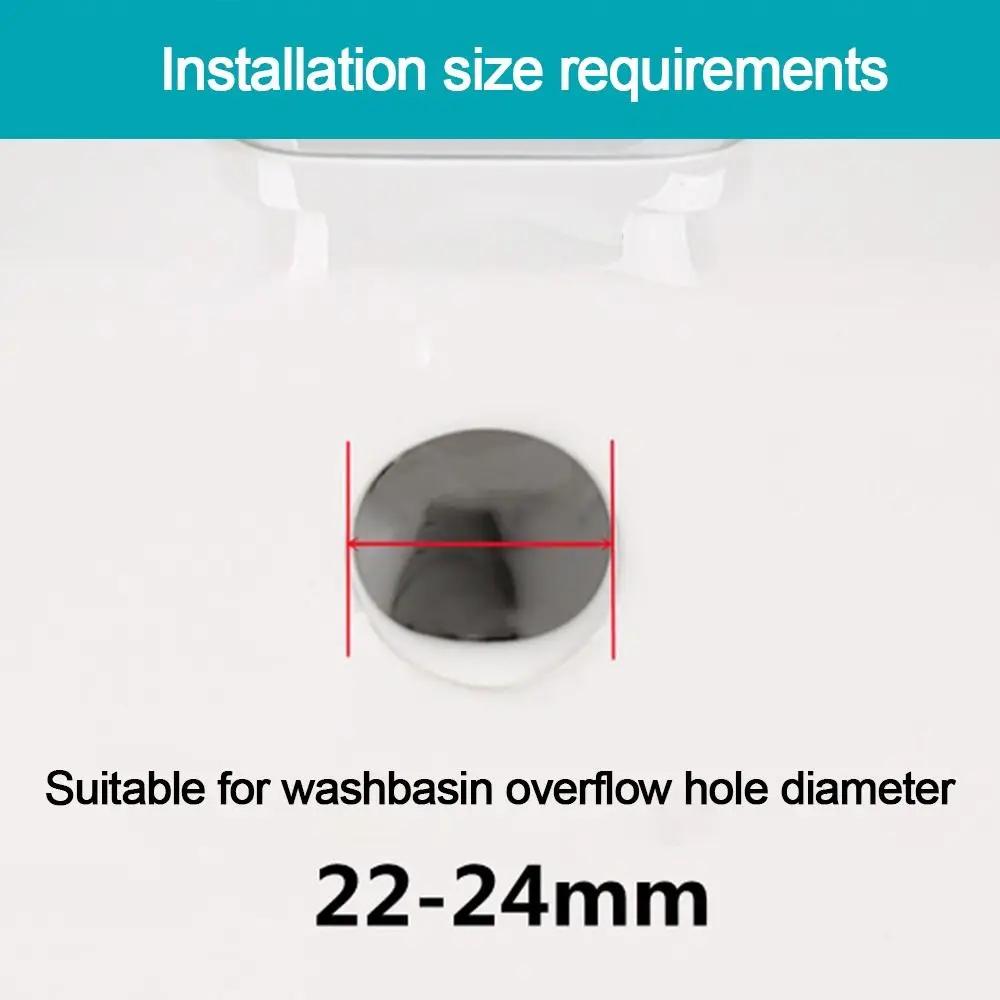 Portable Stainless Steel Sink Overflow Covers Round Replacement Sink Hole Cover Tub Drain Stopper Kitchen Bathroom Supplies
