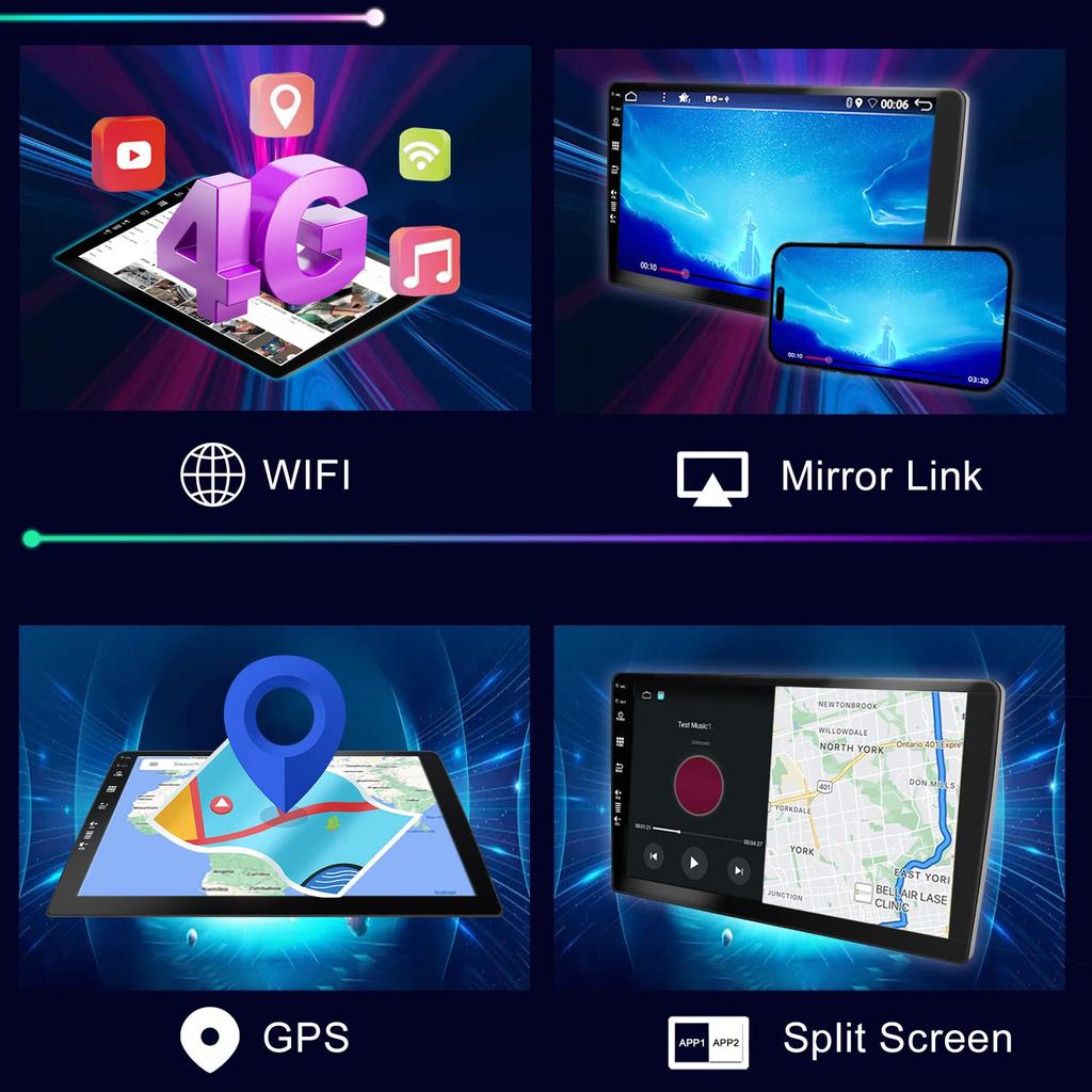 MISONDA IPS Android Car Radio Stereo for Toyota and Vigo with GPS and Android Auto Free Camera and Microphone 9-inch Fortuner, Hilux, Revo,