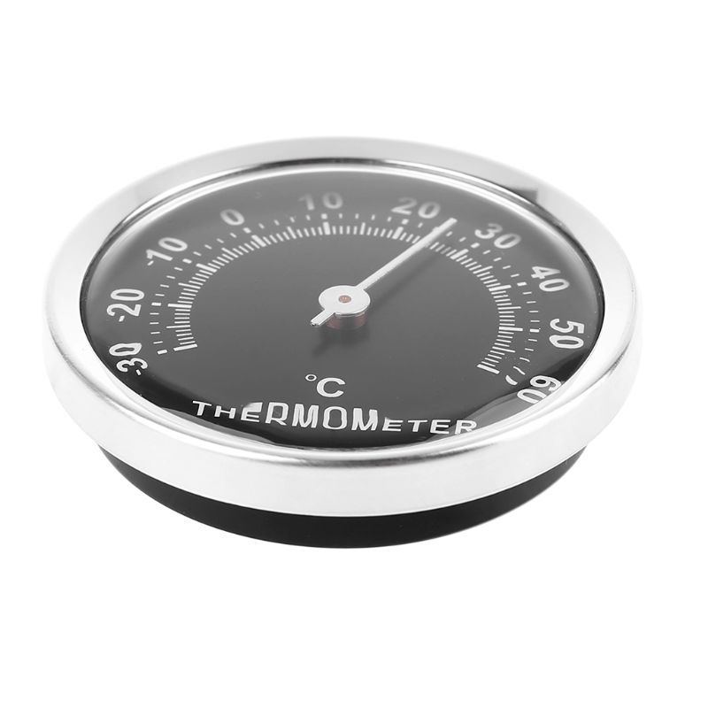58mm Mini Car Thermometer -30~60℃ Indoor Outdoor Mechanical Thermometer with Double-sided Sticker High Accuracy 94PD