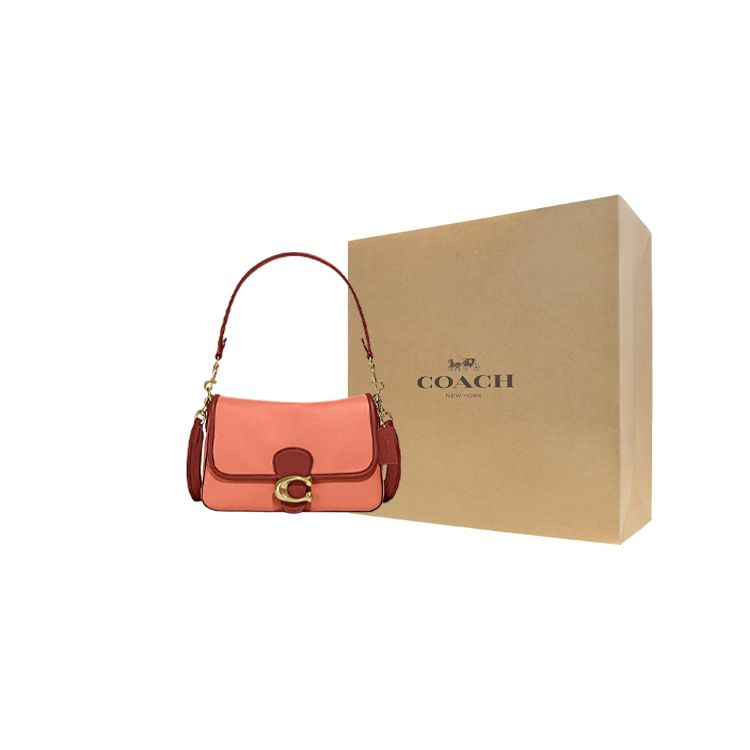 Coach Tabby 26 Color-Block Detachable Shoulder Strap Leather Handbag Women handbags Blush-Pink Brown C5261-B4TXP