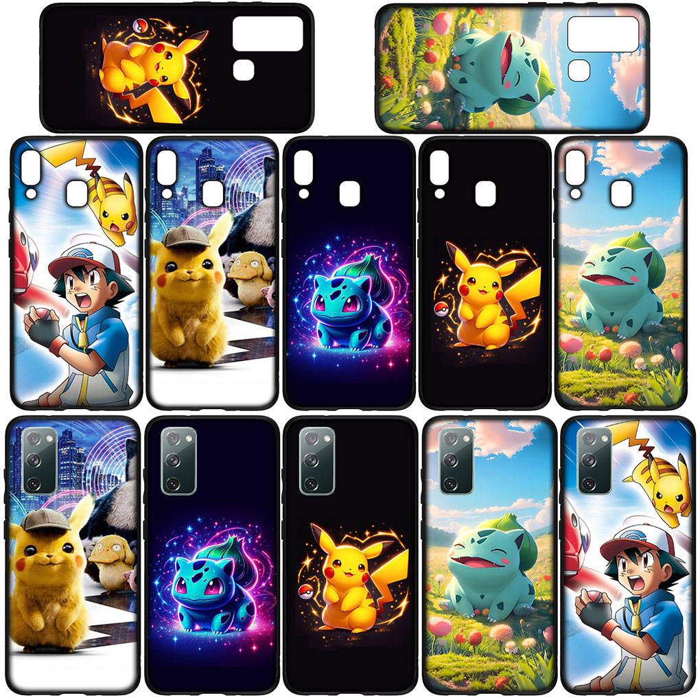 Cover for iPhone 16 15 Xiaomi Redmi Note 14 13 12 11 Pro Max X 8 16e Samsung Galaxy S25 S24 S23 Moto OPPO Huawei Pokemon Pikachu Bulbasaur Phone Case