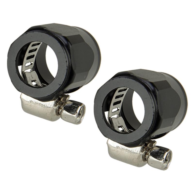 4Pcs Black Aluminum Alloy 6AN Hex Water Hose Fitting End Finishers Clamp Fit for Fuel Oil Coolant
