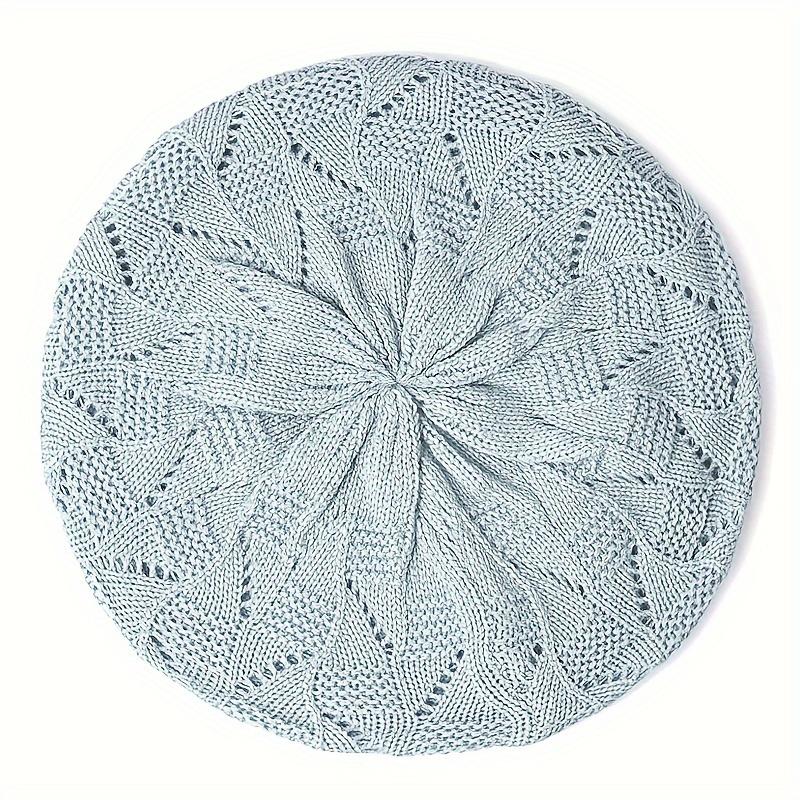 [Elegantní ručně pletená čepice] Celoroční šik pletený baret pro ženy - Lehký, prodyšný, 100% polyester, pouze ruční praní