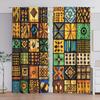 2-Panels Retro Ethnic Style Patterns Semi Blackout Curtain   Half Blackout Suitable for Artistic Home Decorative Curtains