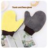 Thumb-Type Coral Fleece Car Wash Gloves, Double-Sided, Scratch-Resistant, Thickened Bear Paw Design for Multifunctional Use