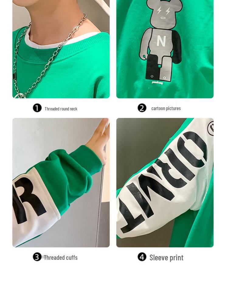 Chłopięca bluza w stylu streetowym na wiosnę 2024 dla dzieci - Modny top dla chłopców w średnim i dużym wieku