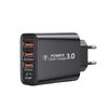 Travel Charger with US, EU, UK Plugs, 3 USB Ports + Type-C PD Adapter