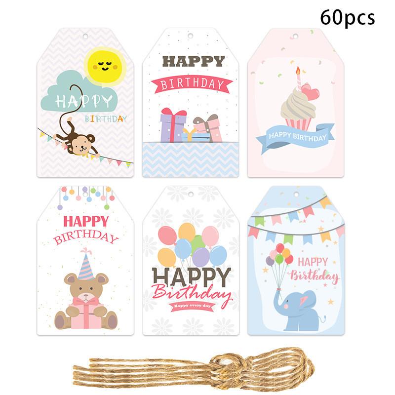 Decorations Birthday Party With Paper Hang Tags And 60pcs For Setup Venue