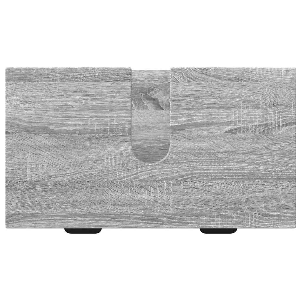 Bathroom Furniture Set 2 Pcs Grey Sonoma Plywood and Metal