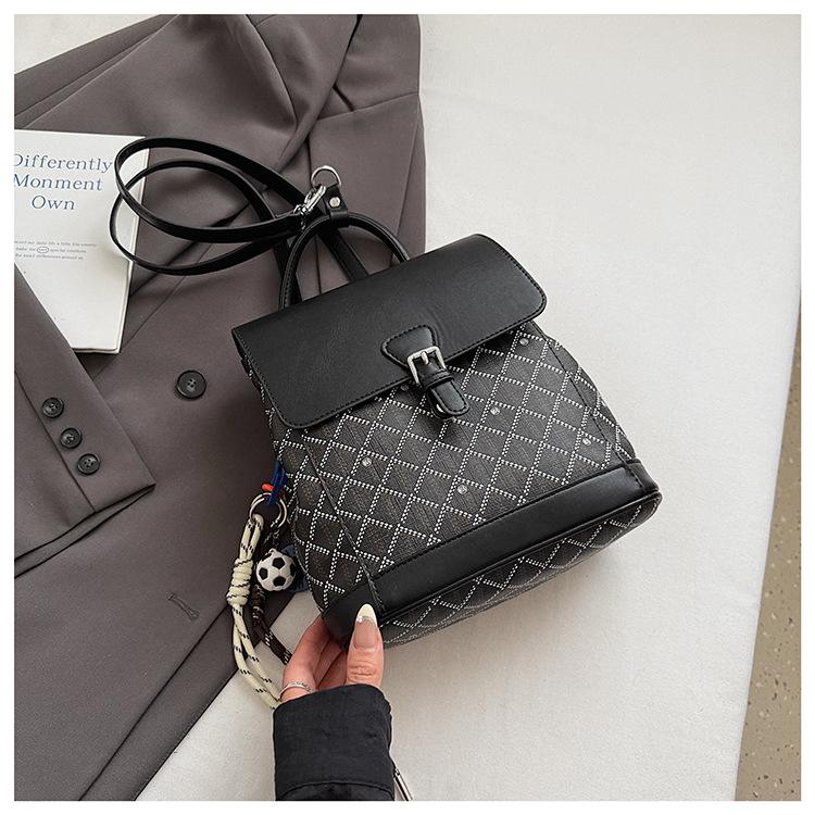 Fashion Printed Backpack Bag Women's 2025 New Niche Design Travel Backpack Retro Contrasting Color Messenger Bag