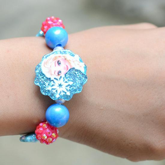 Frozen Princess Kids' Necklace & Bracelet Gift Set for Christmas or Birthday