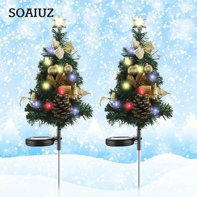 2PCS Solar Weihnachtsbaum Lichter Im Freien Wasserdichte LED Garten Garten Rasen Landschaft Festliche Dekorative Boden Lichter